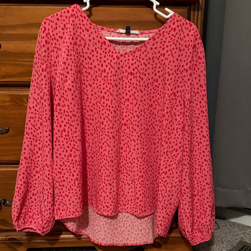 Chic Pink Patterned Blouse